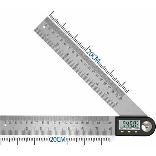 Numerique Angle Finder 0-360 ° Numerique Inclinometre En Acier Inoxydable Rapporteur D'angle Regle avec LCD Affichage pour Travail Du Bois Construction Reparation goodnice