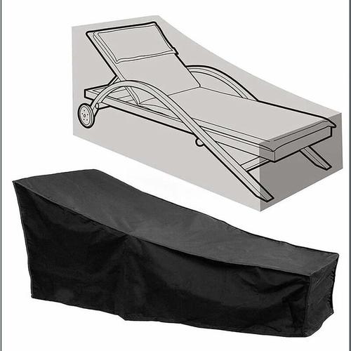 Housse De Chaise Exterieur Couverture Housse De Protection Longue Respirante Impermeable 420d Tissu Oxford Pour Chaise Longue Bache Transat Sunlounger 210×75×40×80 Cm,Noir Goodnice