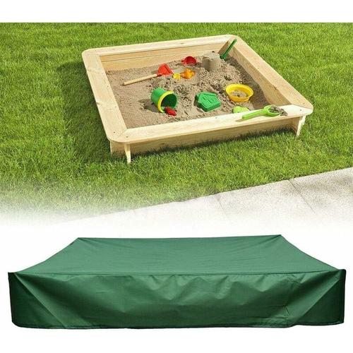 Couverture De Bac A Sable Anti-Poussiere Avec Cordon De Serrage,Bache Carree En Tissu Oxford Pour Bac A Sable,Piscine,Jardin Ou Ferme¿Vert,200×200cm¿ Goodnice