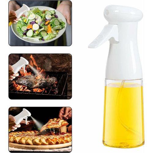 Pulverisateur D'huile Alimentaire,7 Oz./ 210 Ml Pulverisateur D'huile D'olive Distributeur,Portable Qualite Alimentaire Flacon Pulverisateur D'huile Pour Bbq/ Cuisson/ Salade- White Goodnice