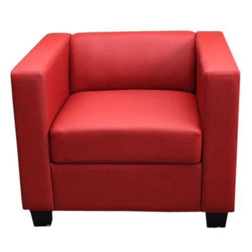 Fauteuil Club / Lounge Lille, 86x75x70cm   Simili-Cuir Rouge