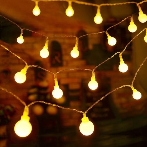 Guirlande Lumineuse Guirlande lumineuse LED a Piles Petites Boules Blanc Chaud Decoration Romantique pour Fete Noel Halloween Mariage Anniversaire Soiree Decor Chambre Terrasse (6M 40 Ampoules goodnice