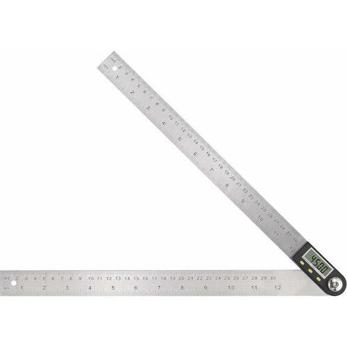 Rapporteur d'Angle Numerique 300mm Numerique Angle Finder Rapporteur Numerique en Acier Inoxydable avec Affichage LCD HOLD/ZERO Button Mesure de Longueur/Angle pour Menuiserie,Construction goodnice