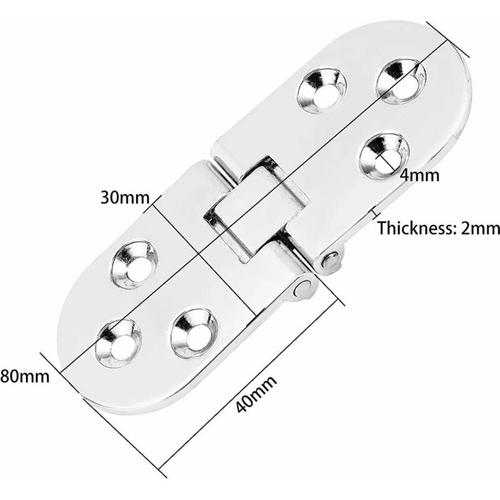 6 PCS Charnieres de Table Pliantes,180 Degres Charniere de Table Pliante a Alliage Zinc Arrondis,Charniere Flip Pliable vis non incluses(Or) goodnice