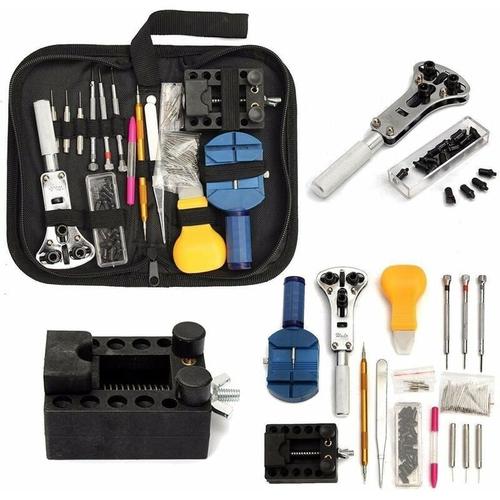 Kit de reparation de montre Ensemble d'outils de montre Outil d'horloger avec sac en nylon portable Outil de montre Profi 147 pieces goodnice