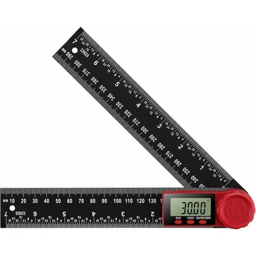 Regle de Recherche d'Angle Numerique, Rapporteur, Inclinometre, Goniometre Electronique, Outil de Mesure de Longueur d'Angle, Avec Grand Ecran Lcd Outil de Mesure de Regle (200mm) goodnice