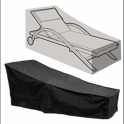 Housse De Chaise Exterieur Couverture Housse De Protection Longue Respirante Impermeable 210d Tissu Oxford Pour Chaise Longue Bache Transat Sunlounger 210×75×40×80 Cm,Noir Goodnice