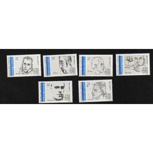 Lot De 6 Timbres Personnages Célèbres 1991