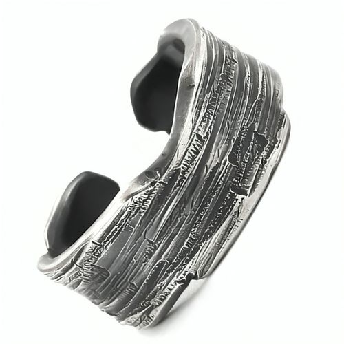 Zense - Bague Ouverte Pour Homme En Acier Vintage Et Taille Ajustable Zr0183
