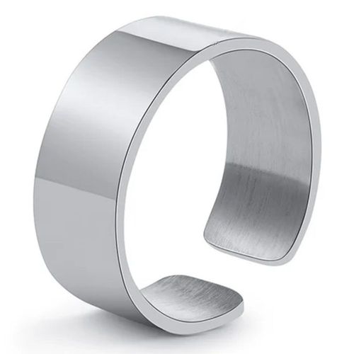 Zense - Bague Homme Ouverte Taille Ajustable En Acier Brillant Zr0182