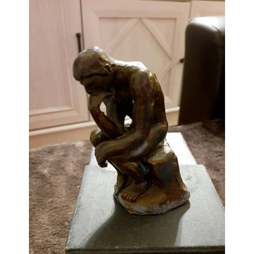 Statuette Le Penseur De Rodin Bronze Veritable