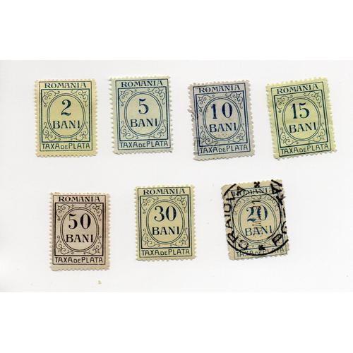 Roumanie- Lot De 7 Timbres Oblitérés- Taxe- Chiffres