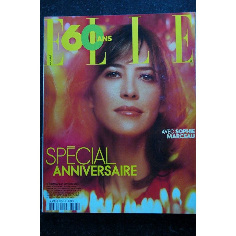 Elle 3125 21 Nov 05 Sophie Marceau Cover Special Anniversaire 60 Ans 386 Pages Fashion Vintage Rakuten