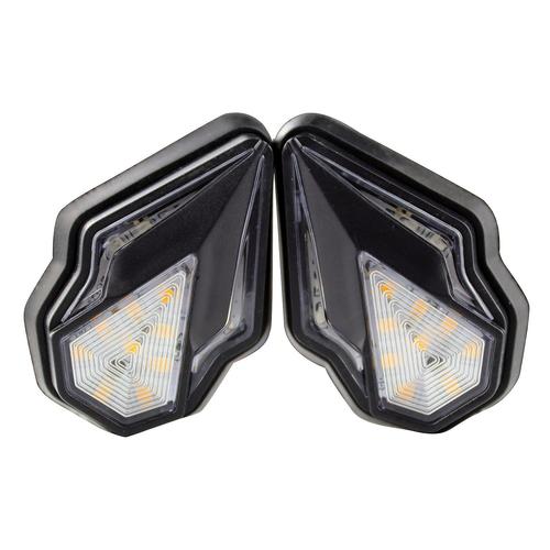 2 Pièces Séries Modifié Universel Moto Clignotanten Forme De Diamant Double Lumière Éclairage D'angle Led Sémaphore (Jaune + Rouge)