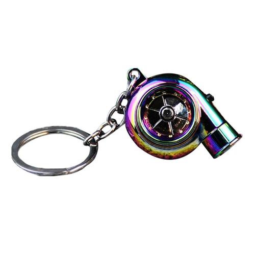 Porte-Clés Turbo Spinner De Voiture Avec Son Réel Et Lumière Led Mini Porte-Clés Turbocompresseur Pour Accessoires De Clés De Voiture,A