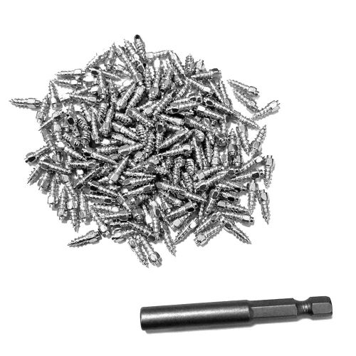 200 Pièces 4x12mm Roue Cosses Neige Vis Pneu Goujons Antidérapant Chute Pointes Pour Voiture Moto Vélo