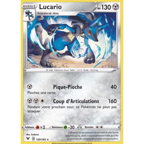 Carte Pokemon - Lucario - 120/185 - Rare - Épée Et Bouclier 4 - Voltage Éclatant - Eb4 - Vf