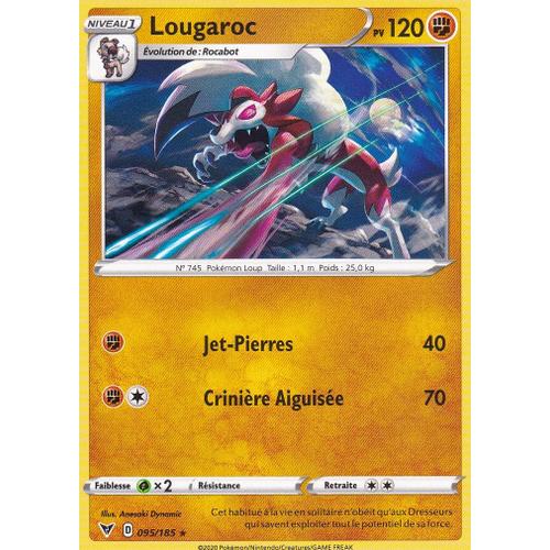 Carte Pokemon - Lougaroc - 095/185 - Rare - Épée Et Bouclier 4 - Voltage Éclatant - Eb4 - Vf