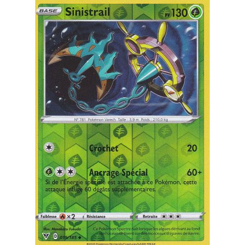 Carte Pokemon - Sinistrail - 019/185 - Reverse - Épée Et Bouclier4 - Voltage Éclatant - Eb4 - Vf