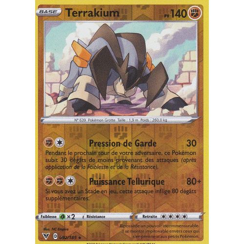 Carte Pokemon - Terrakium - 092/185 - Holo-Reverse - Épée Et Bouclier 4 - Voltage Éclatant - Eb4 - Vf