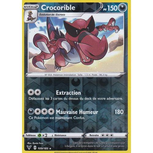 Carte Pokemon - Crocorible - 109/185 - Holo-Reverse - Épée Et Bouclier 4 - Voltage Éclatant - Eb4 - Vf