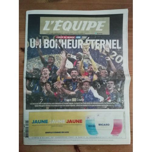 L'equipe Du 14 Juillet 2018 - N° 23345 - "Un Bonheur Eternel" - Editition Originale - Collection