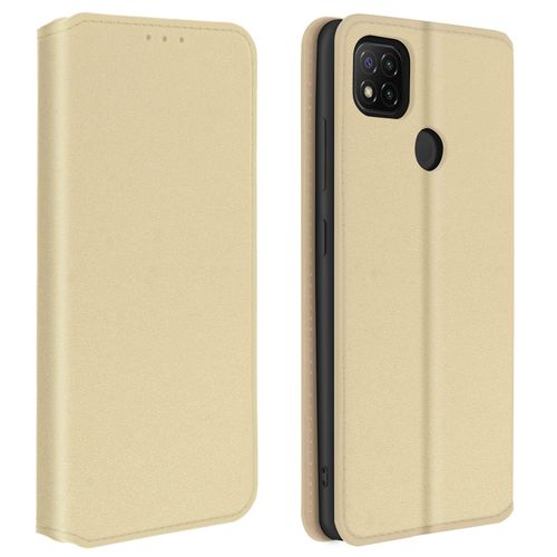 Étui Pour Xiaomi Redmi 9c / 9c Nfc Porte-Carte Support Clapet Magnétique Or