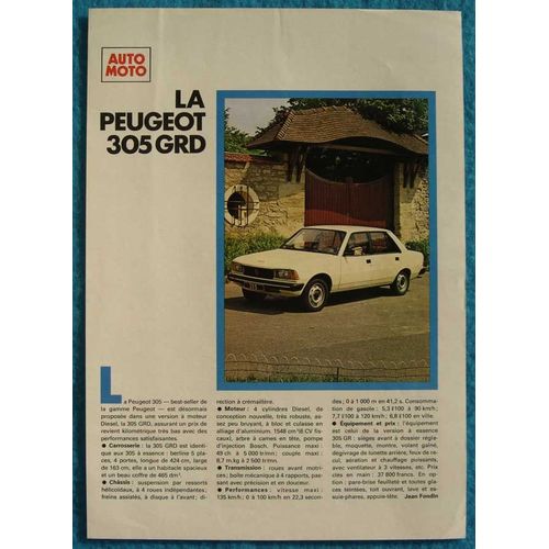 Publicité Papier - Voiture Peugeot 305 Grd De 1979
