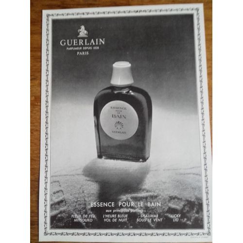 Publicité Années 1950/1960 Guerlain Essnce Pour Le Bain
