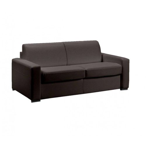 Canapé Lit 3 Places Master Convertible Express 140 Cm Polyuréthane Marron Matelas 18 Cm Inclus