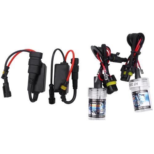 2pcs Xénon Caché Phare Caché Lampe Antibrouillard Ampoules De Voiture Tout En Un Mini Taille Super Mini Xénon Lumière Ensemble 3000 K (H7)