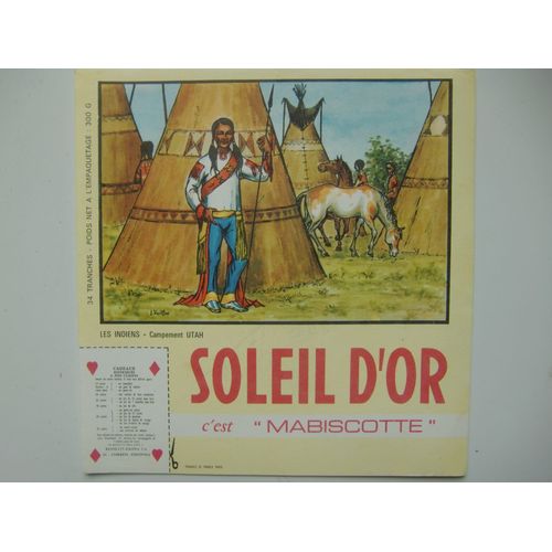 Buvard Soleil D'or C'est Mabiscotte - Les Indiens - Campement Utah
