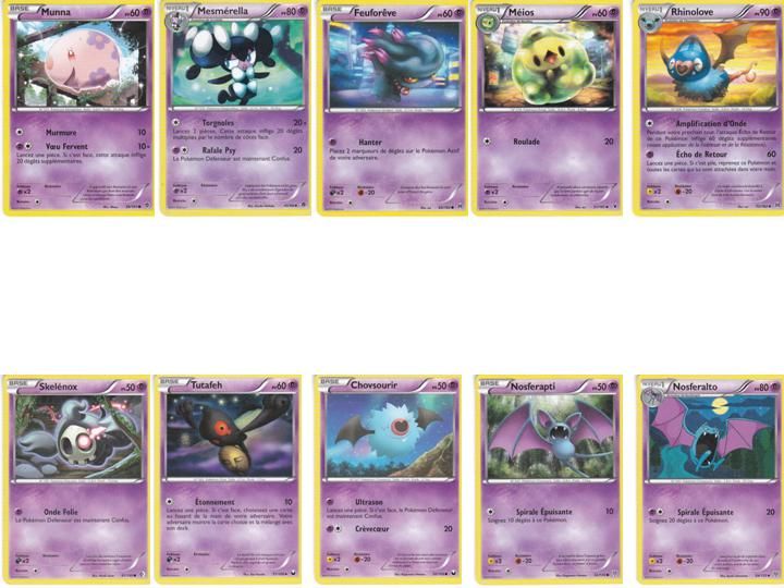 Lot de 10 cartes Pokemon en français