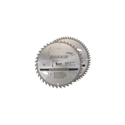 Lot de 2 lames TCT pour scie circulaire : 40 et 60 dents