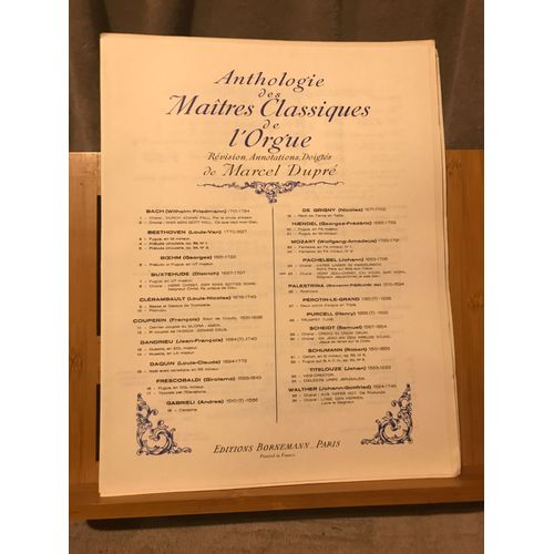 Pachelbel Choral Herr Jesu Christ Partition Orgue Anthologie Dupré Bornemann