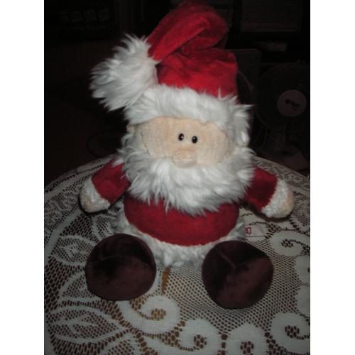 Peluche Père Noël Multicolore De Marque Nici, Nez Pompon, Yeux Petites Perles, Bouche Brodée, Habits Coloris Rouge, Bords Blanc, Visage, Mains Rose Pâle, Pieds Marron, Bonne Assise, Hauteur 40 Cm,