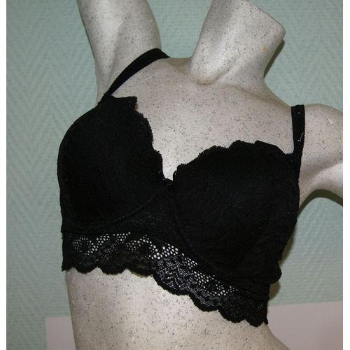 Soutien Gorge Noir Dentelles Armature Rembourré "Tissaia" Taille 95 C