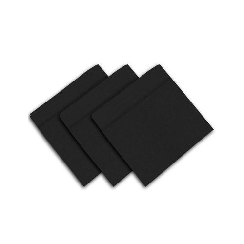 Lot De 3 Serviettes 45x45 Cm Venise Noir, Par Soleil D'ocre
