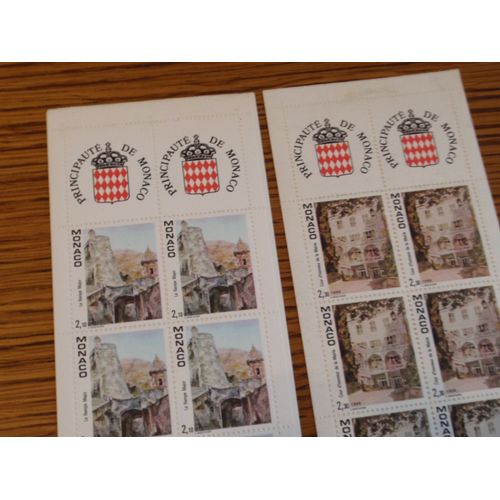 2 Carnets De 10 Timbres De Monaco N°5 Et 6 (La Rampe Major Et La Cour D'honneur De La Mairie)