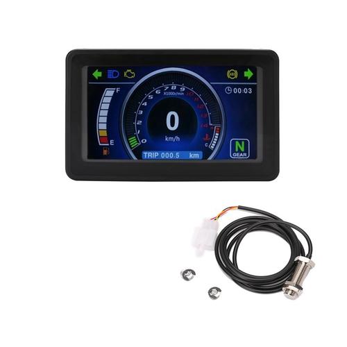 Instrument Multifonction De Compteur De Vitesse Remplaçable De Groupe D'affichage Lcd De Moto Universel Convient Pour Moto 1,2,4 Cylindres