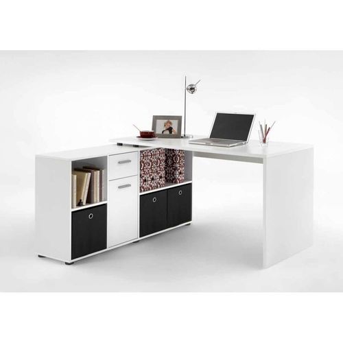 Paris Prix - Bureau D'angle Réversible "Oxela" 135cm Blanc