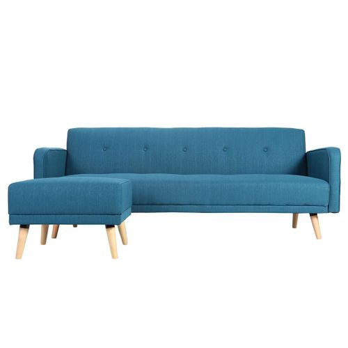 Canapé D'angle Convertible Réversible Scandinave Bleu Canard Ulla