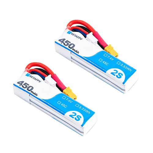 2 Batteries Lipo Betafpv 7.4v 450mah 45c 2s Avec Prise Xt30 Pour Drone Flywoo Flylens 85 Betafpv Pavo Pico Metro85 Hd Beta75x Whoop Rc Fpv Racing-Générique