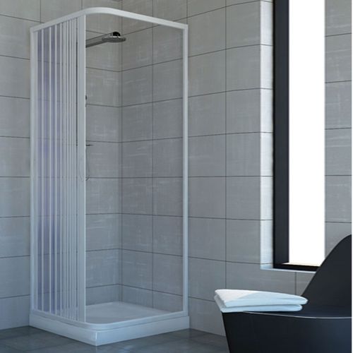Cabine paroi de douche en Plastique PVC mod. Acquario 70x70 cm avec ouverture latérale