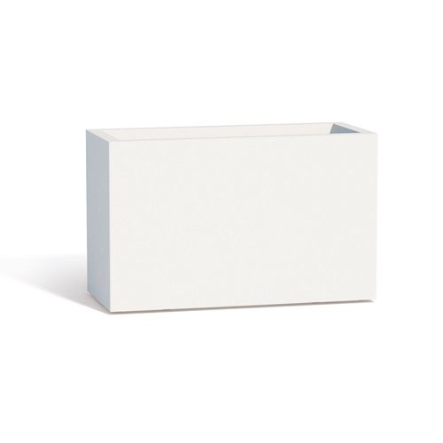 Jardinière Flowerpot En Résine Rectangulaire 80x35 Cm Blanc
