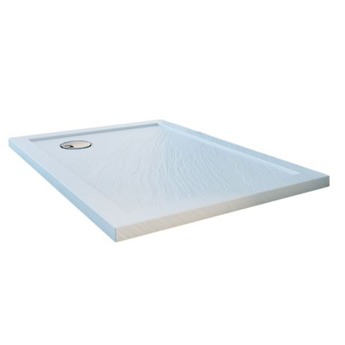 Receveur de douche 90x90x4cm carrè acrylique avec bordures blanc effet pierre mod. Flower