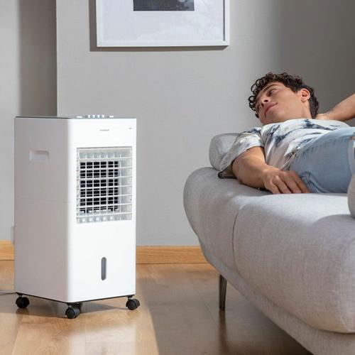 Climatiseur à Système d'Évaporation Compact et Portable Multifonction COLDER avec Double Réservoir de 5 L - Puissance 65 W - 3 Vitesses Ajustable