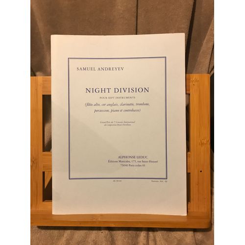 Samuel Andreyev Night Division Pour Sept Instruments Conducteur Éditions Leduc