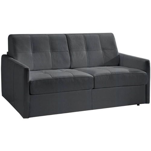 Canapé Lit Cube Convertible En Microfibre Graphite Système Express Couchage 140cm Matelas 16 Cm