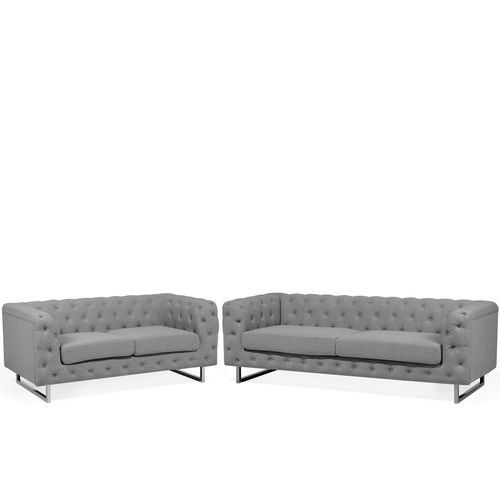 Ensemble De Canapés 2 + 3 Places En Tissu Gris Vissland